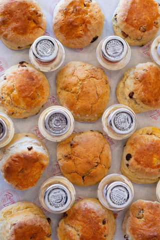 Fruit Scones with Clotted Cream and Jam